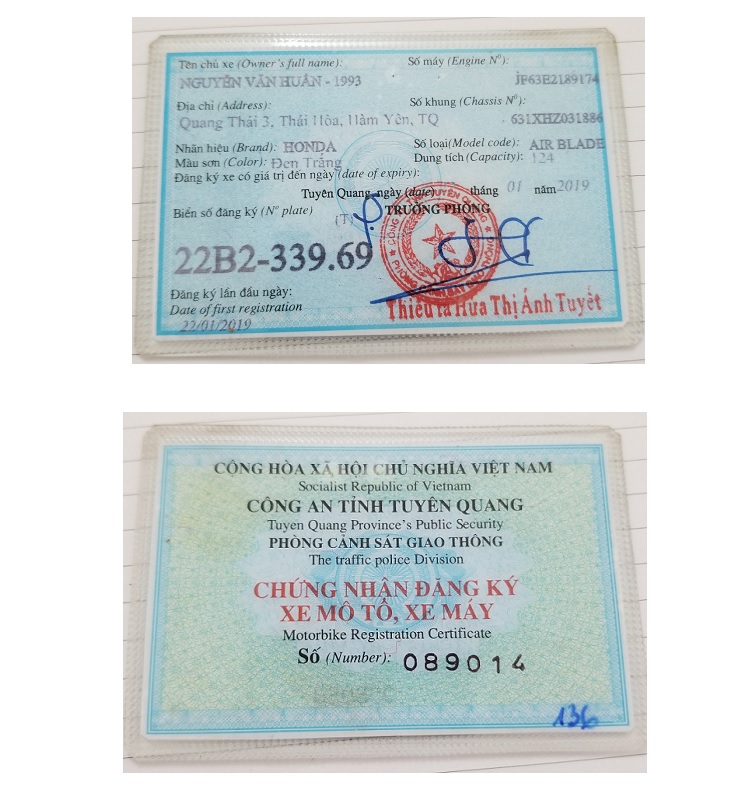 giay to gui xe may di nghe an